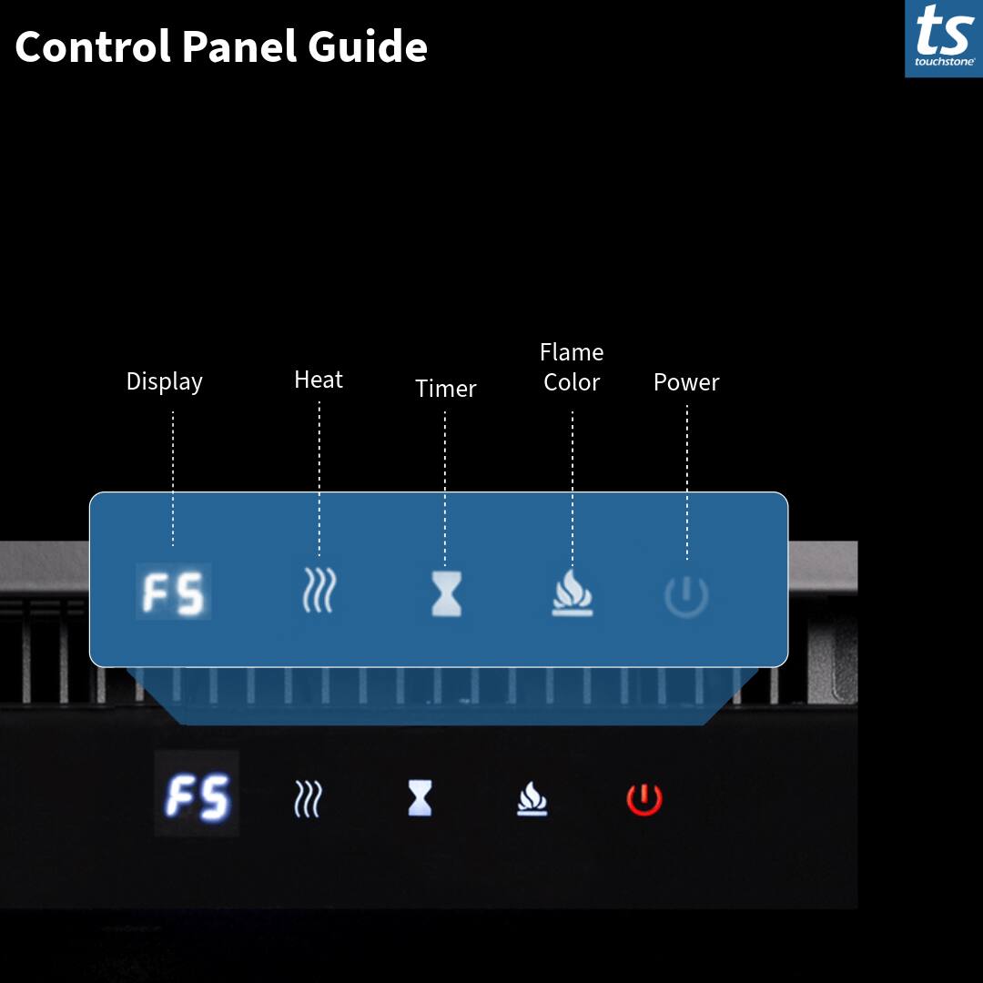 Control Panel Guide  
ts touchstone  
Display Heat Timer Flame Color Power  
FS FS