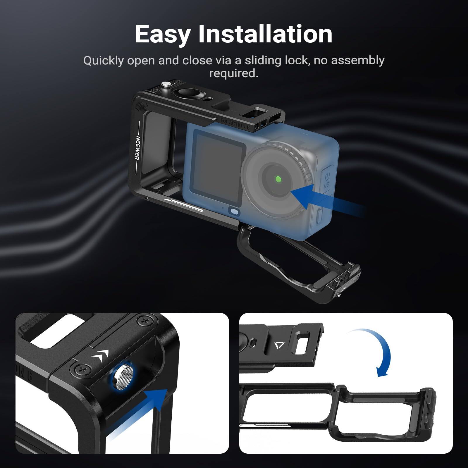 Easy Installation

Quickly open and close via a sliding lock, no assembly required.