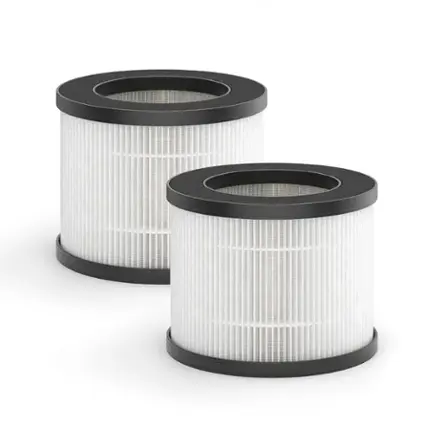 Front. Medify Air - MA-18 Genuine HEPA H13 Replacement Filter - 2 pack - Silver.