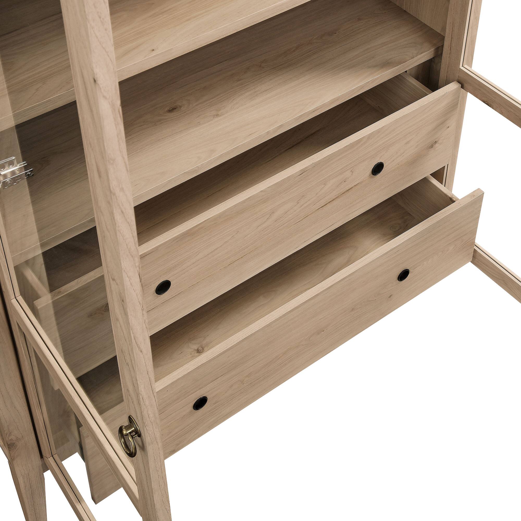 Alt View 6. Modway - Nolan 74" Tall Wide Arched Storage Display Cabinet by Modway - Light Oak.