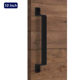 Boyel Living - 10 in. Steel Sliding Barn Door Handle with Screw Accessories - Black