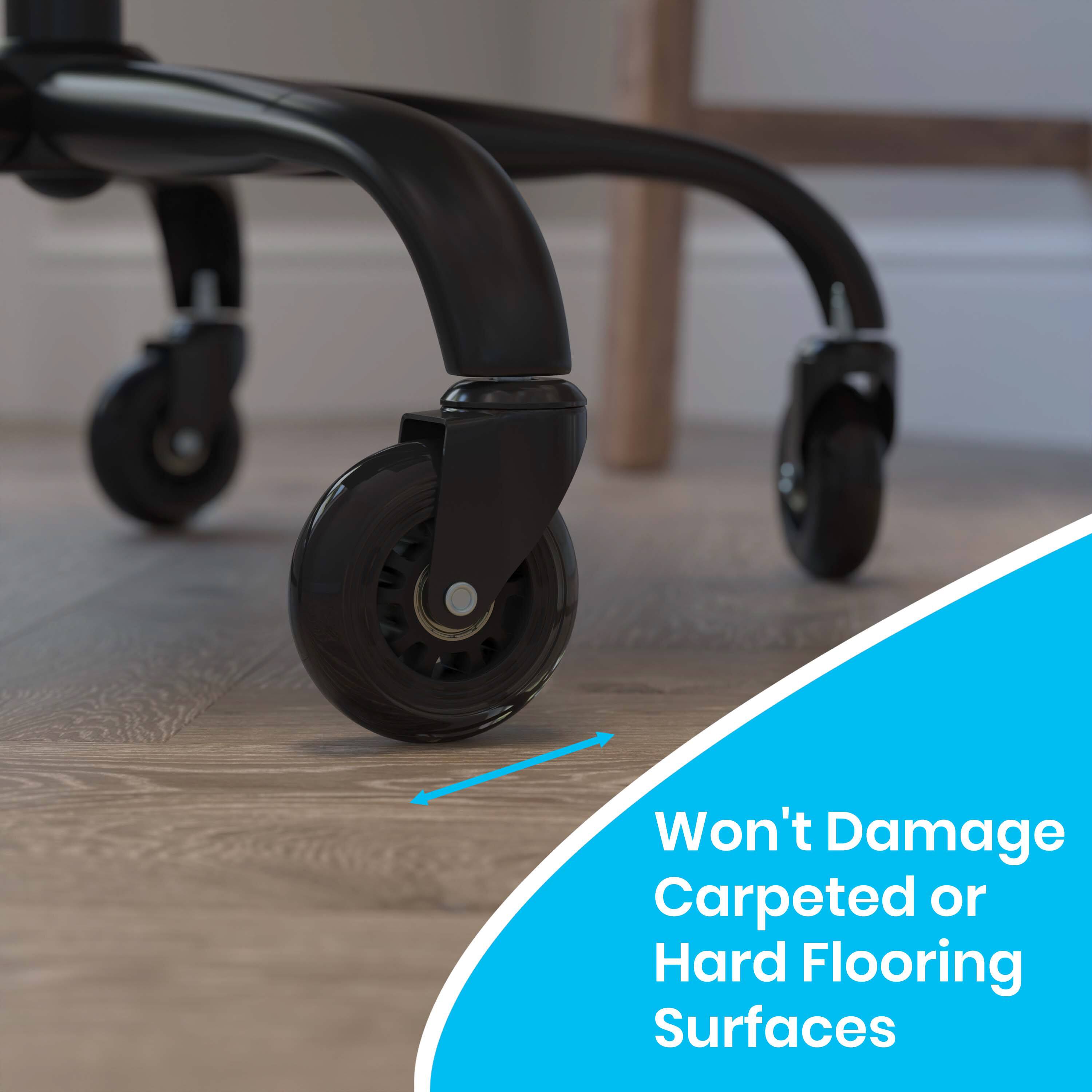 Won't Damage Carpeted or Hard Flooring Surfaces