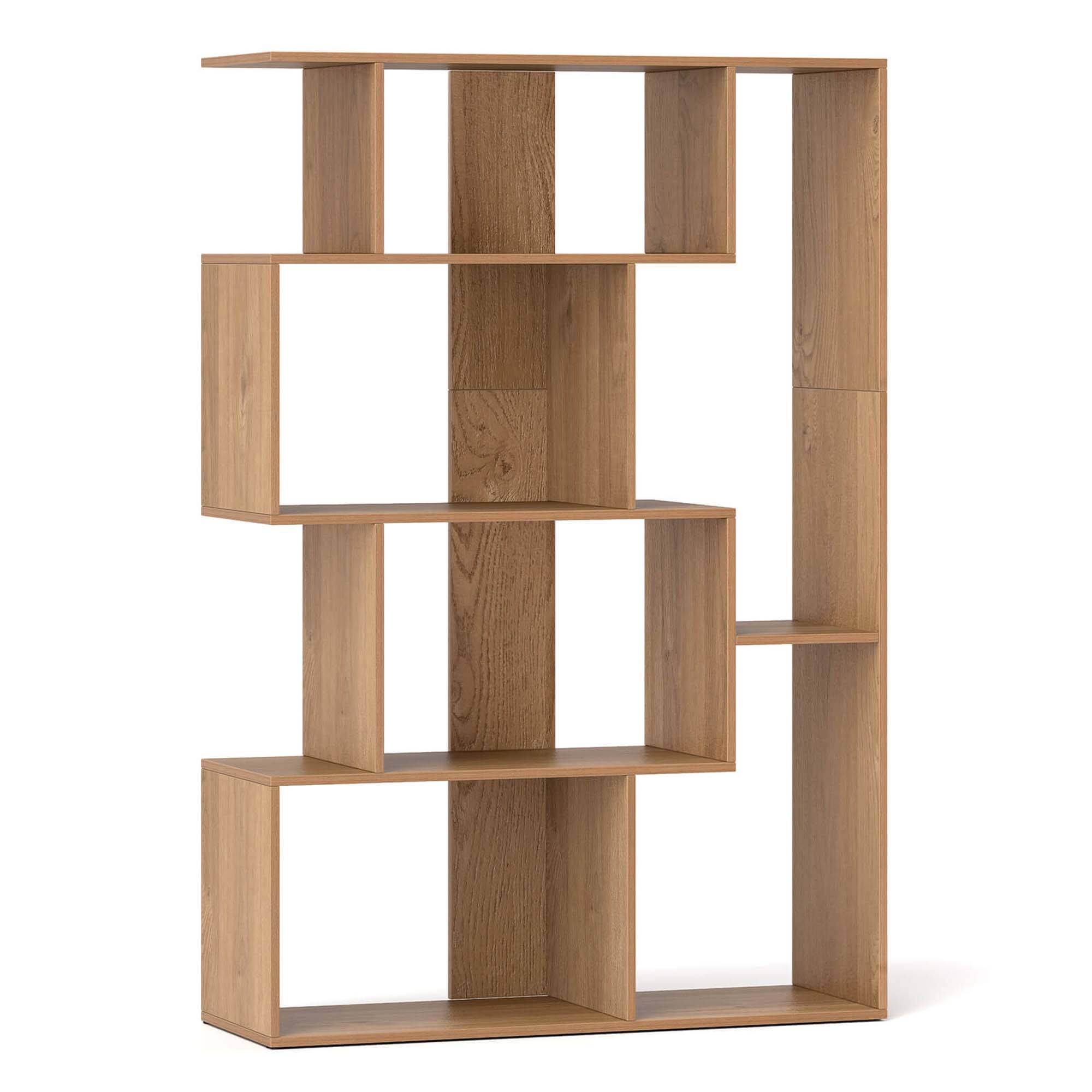 Alt View 8. Costway - Costway 47" Open-back Geometric Bookshelf Home 6-Cube Large Bookcase with Anti-tip Kits Natural - Natural.