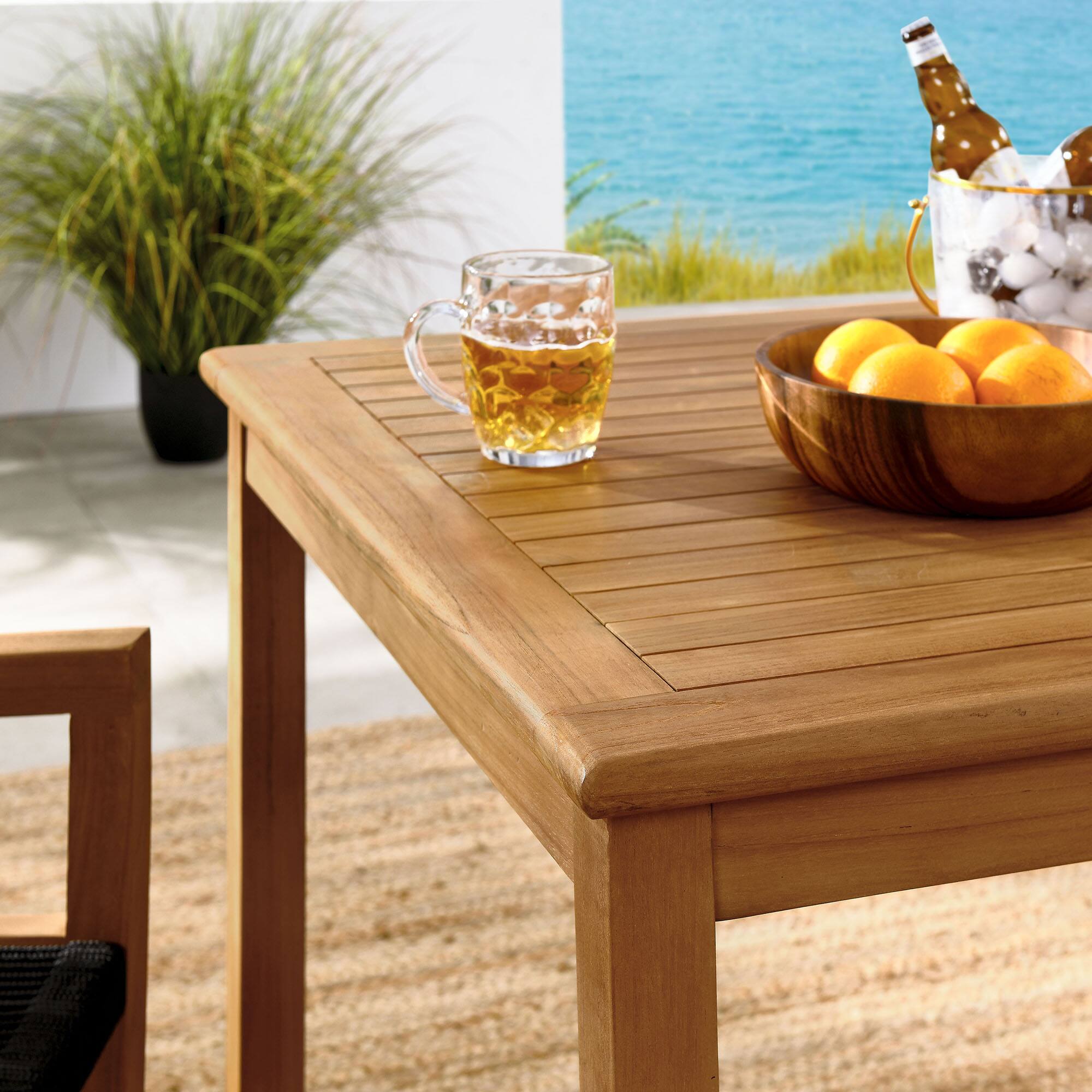 Alt View 2. Modway - Vienna 3-Piece Outdoor Patio Teak and Rope Dining Set with Armchairs by Modway - Natural Black.