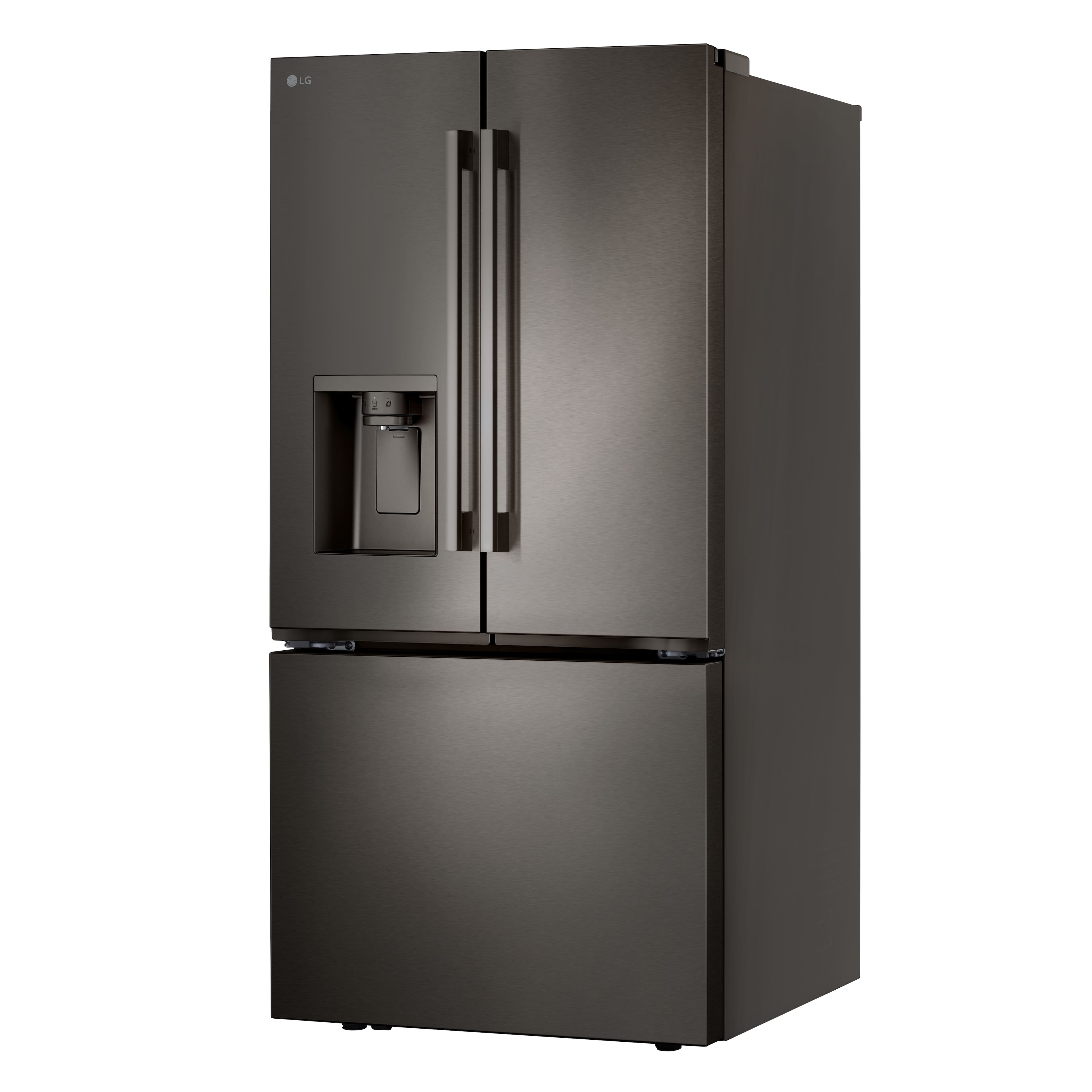 Alt View 3. LG - Standard-Depth MAX 24.5 Cu. Ft. Smart French Door Refrigerator with Dual Ice - PrintProof Black Stainless Steel.