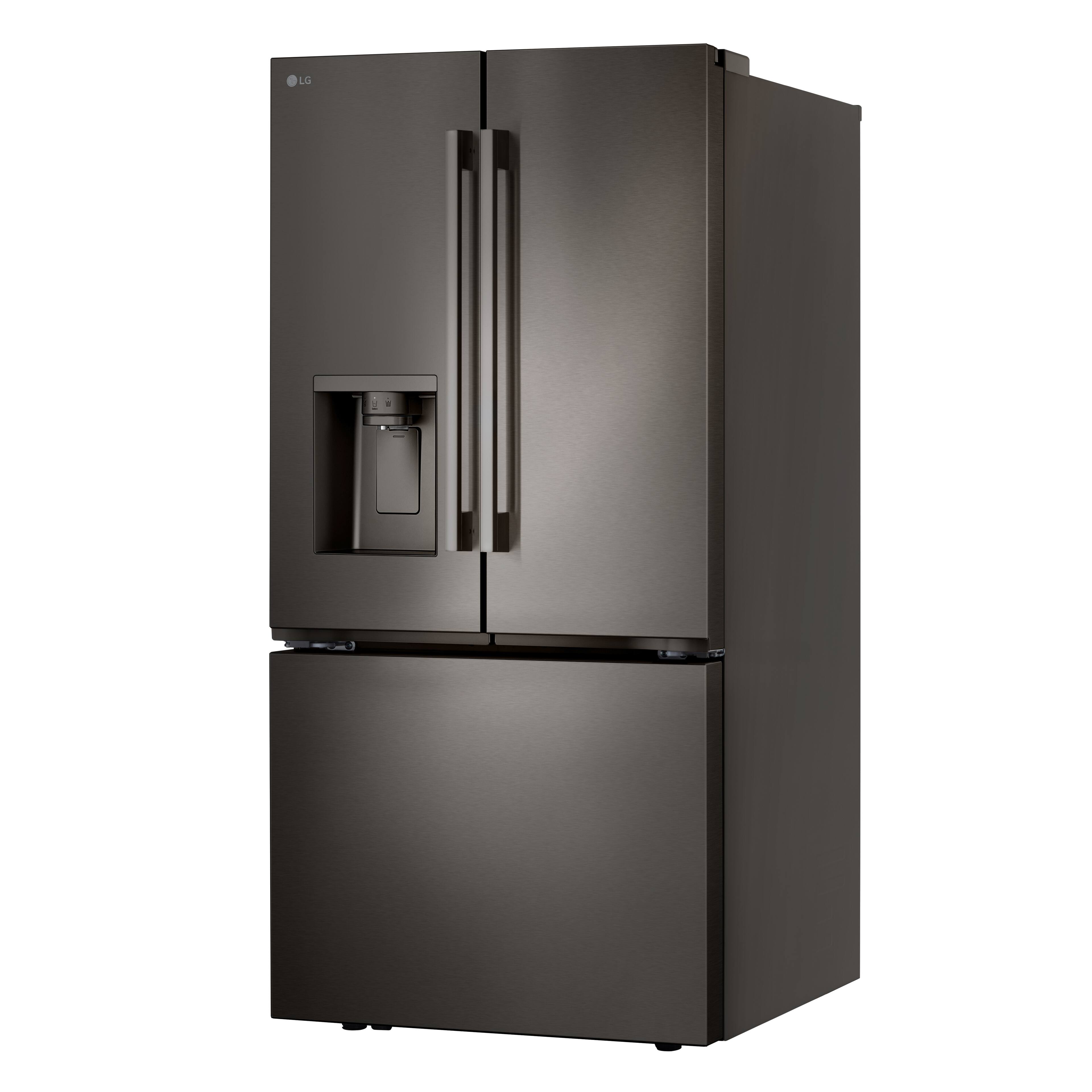 Alt View 3. LG - Standard-Depth MAX 24.5 Cu. Ft. Smart French Door Refrigerator with Dual Ice - PrintProof Black Stainless Steel.