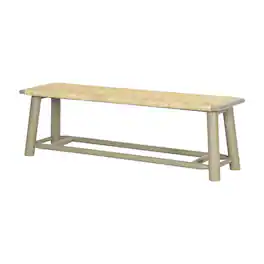 Ropilly - 59 Inch Solid Wood Rattan Bench Farmhouse Modern Indoor Outdoor Entryway Bench Finish - Champagne