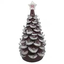 Santa's Workshop - Maroon Morehouse Maroon Tigers 14'' Ceramic Tree - Red