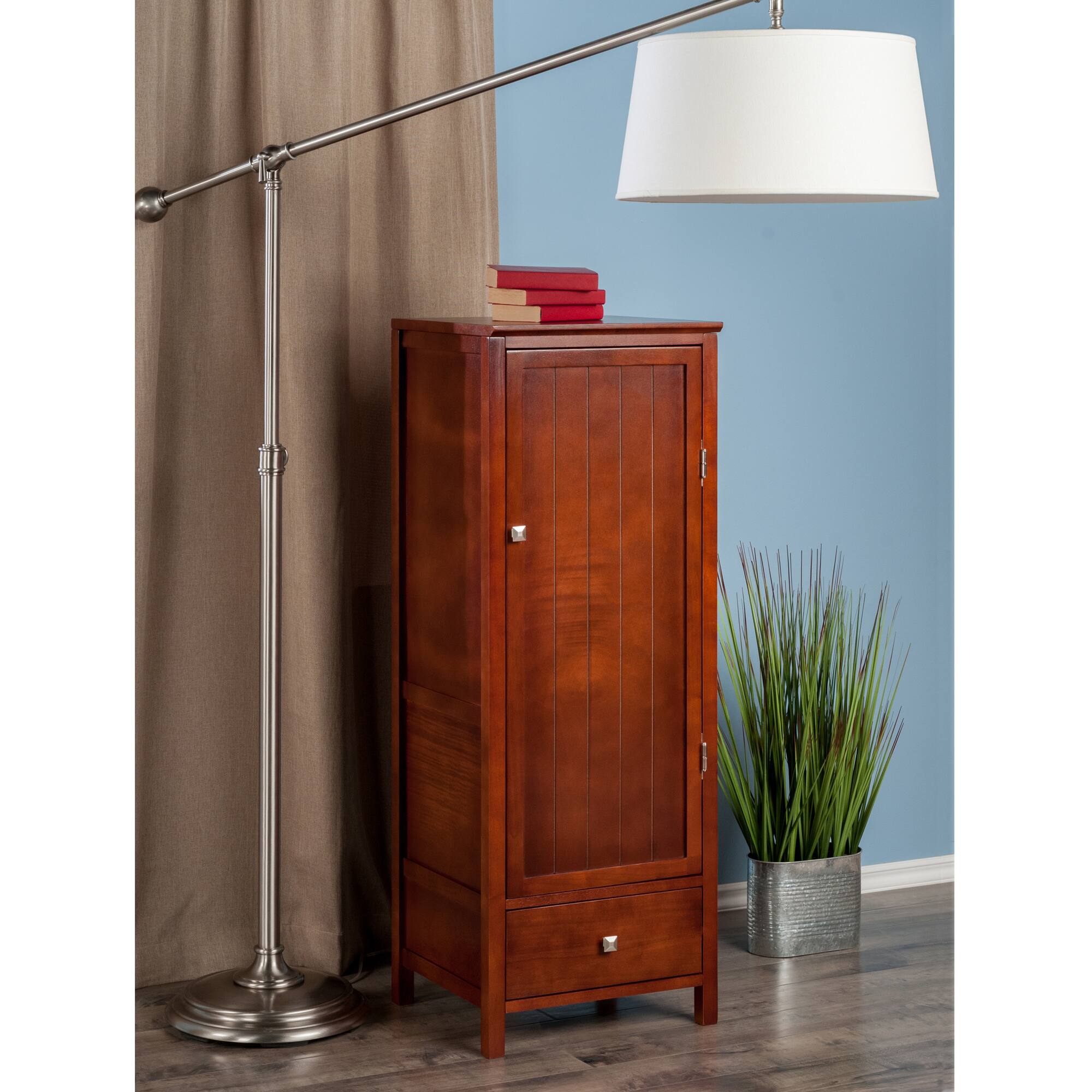 Alt View 6. Winsome Wood - Brooke Jelly 1-Drawer Cupboard - Walnut.