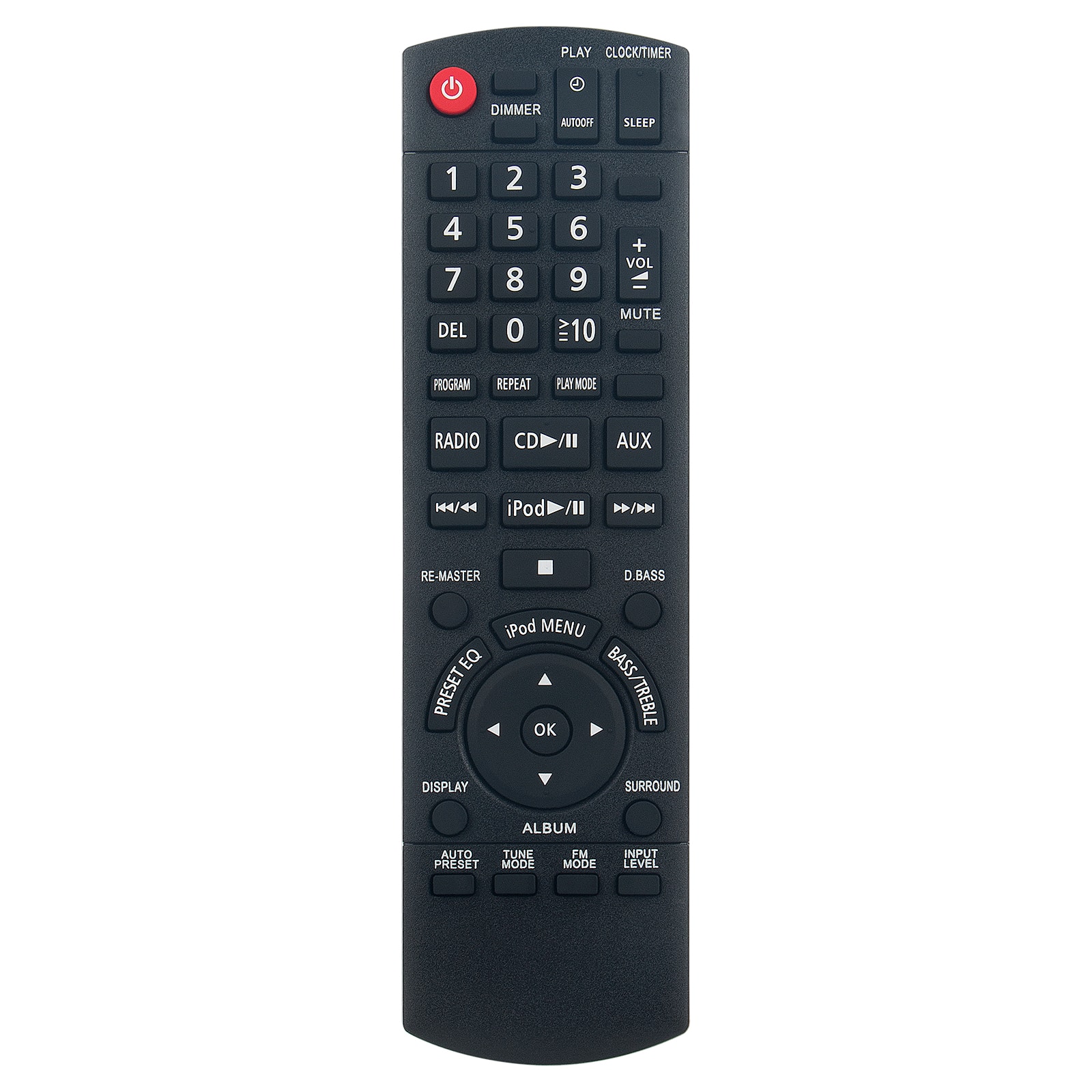 ZdalaMit - Replacement Remote N2QAYB000518 fit for Panasonic Compact Stereo System SC-HC20P-K SC-HC20 SA-HC20 SC-HC20DB - Black