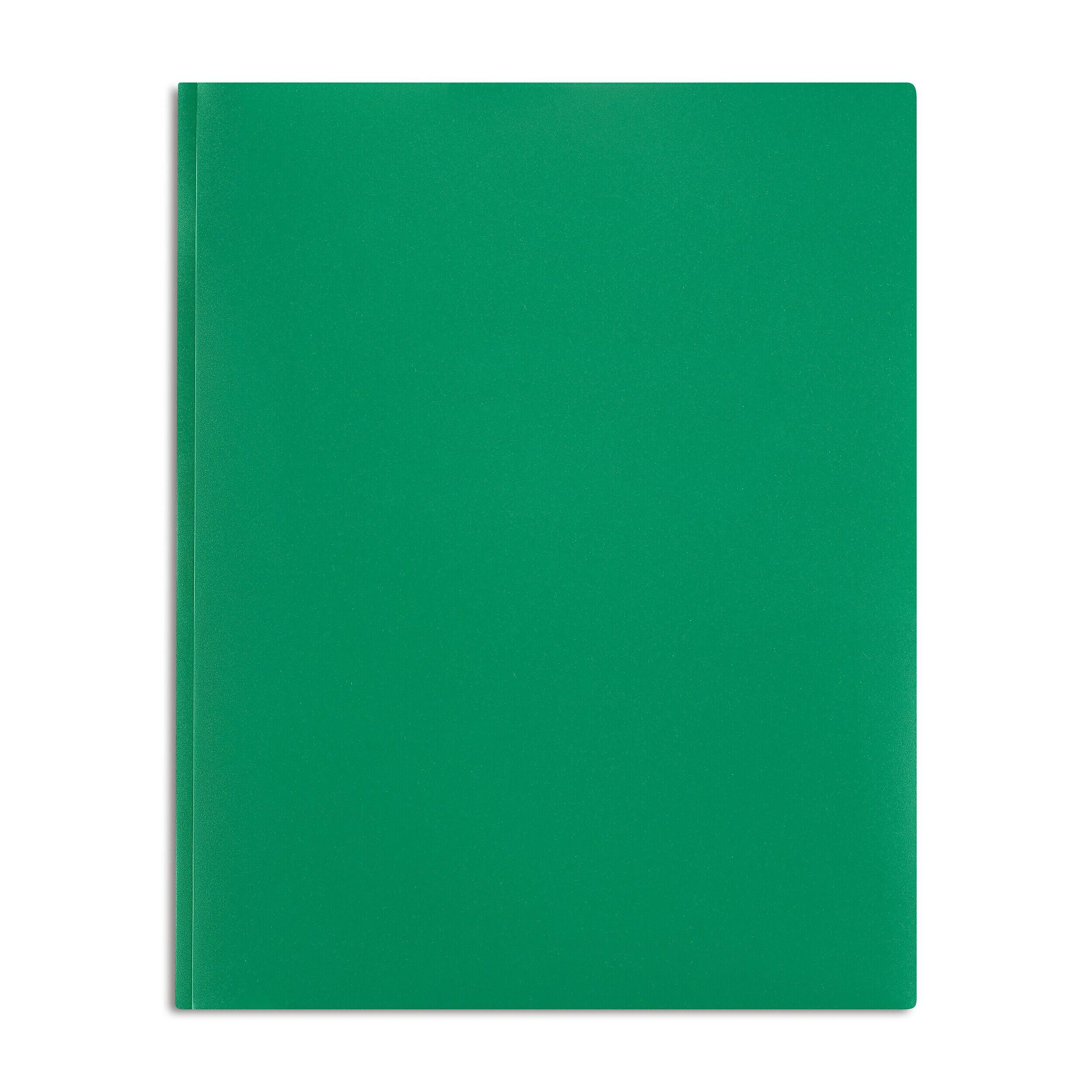 Alt View 1. Staples - 2‑Pocket Portfolio Folder with Fasteners, Letter Size, Durable Poly Construction - Green.
