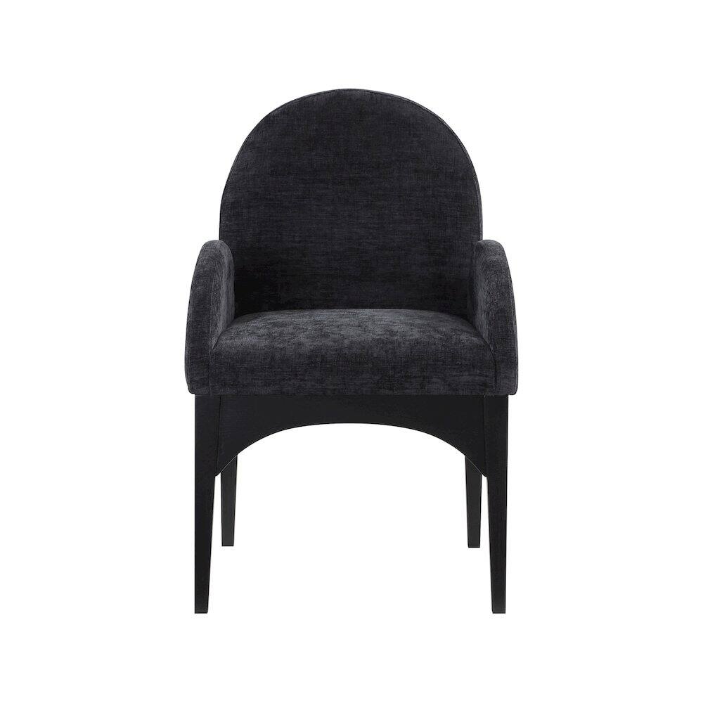 Alt View 2. Meridian Furniture - Waldorf Black Chenille Fabric Dining Chair - Black.