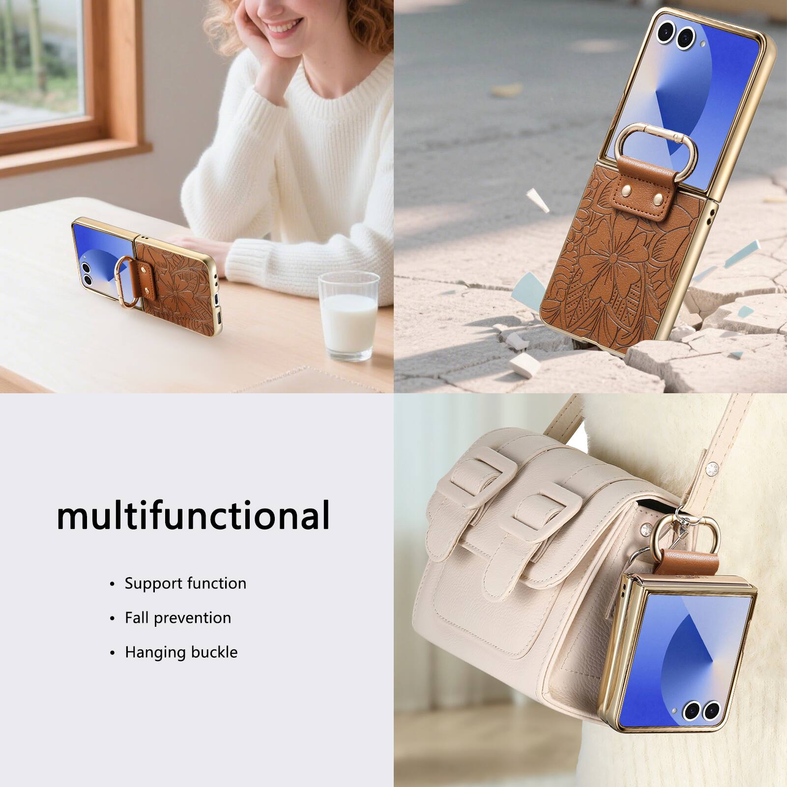 multifunctional

- Support function
- Fall prevention
- Hanging buckle
