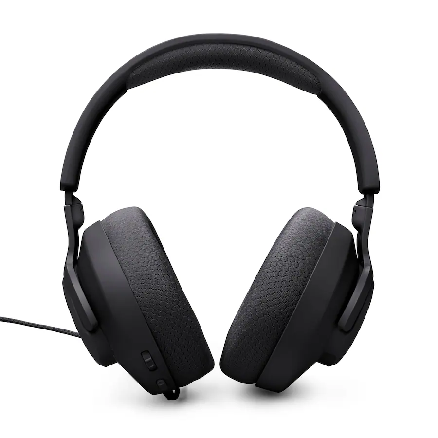 Vista alternativa 2. JBL - Auriculares supraurales para juegos Quantum 100M2 con cable, micrófono desmontable y opción de silencio - Negro.