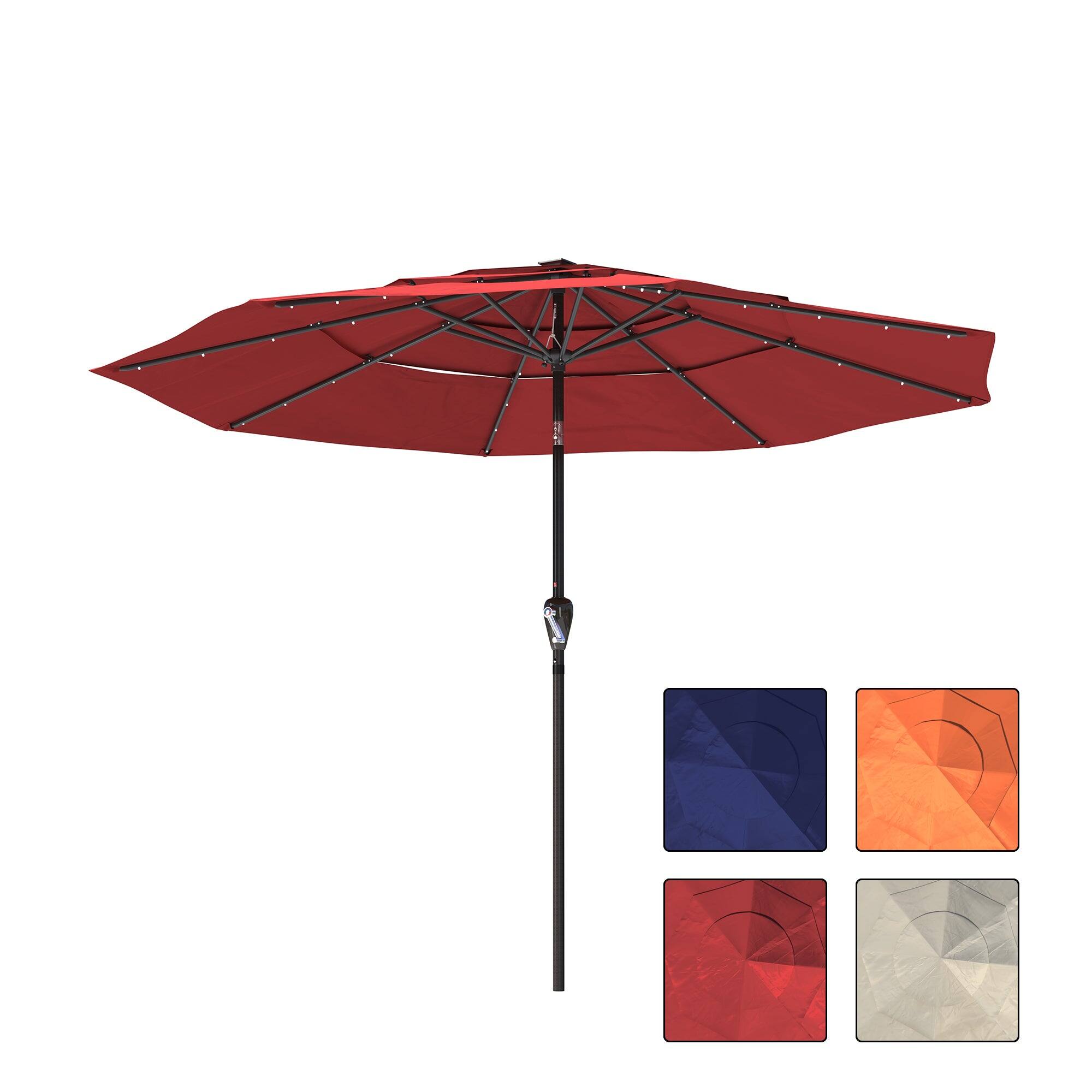 Alt View 9. Boyel Living - Aluminum Patio Market Umbrella Double or Triple Vent with Tilt - Red.