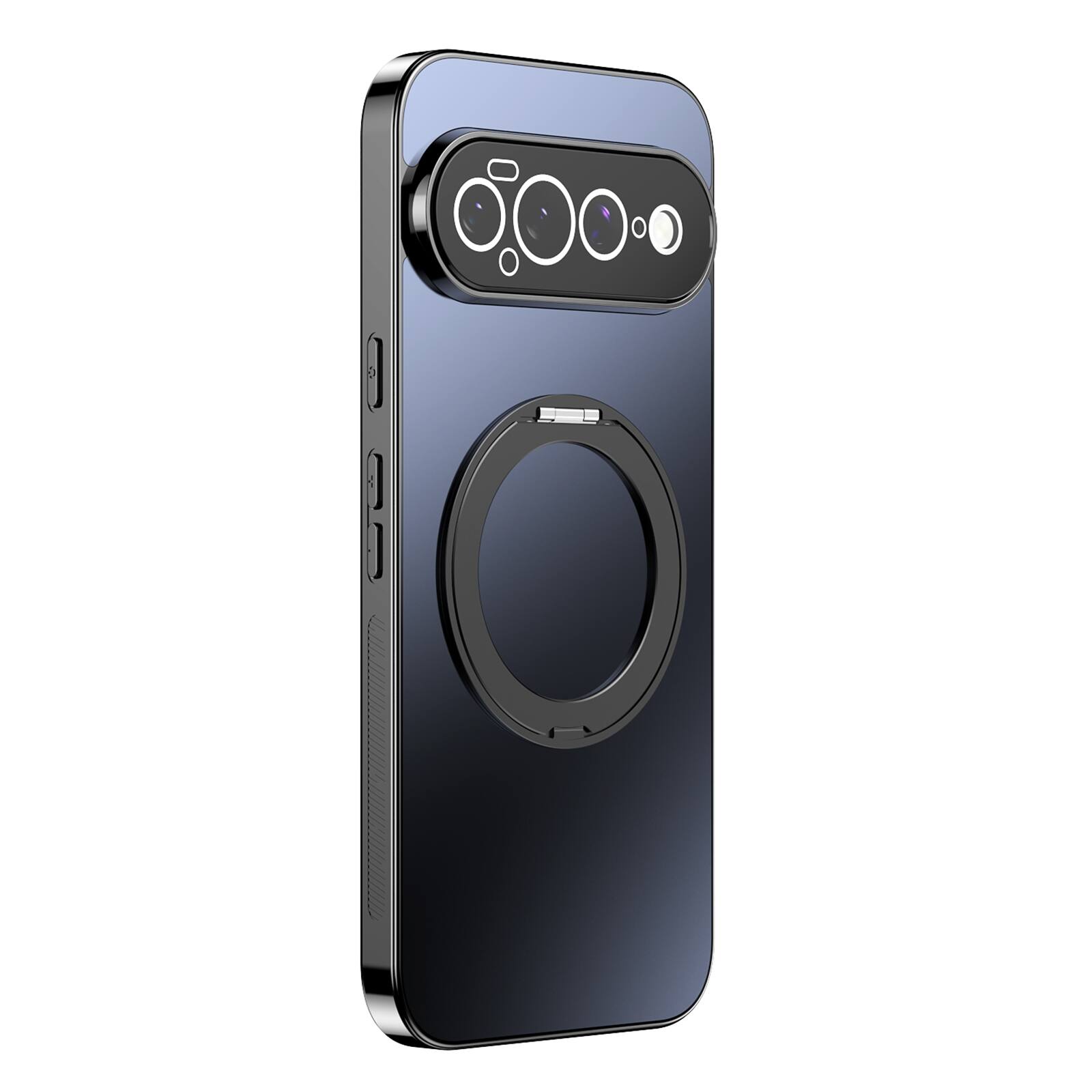 Angle. UUCOVER - Magnetic Case for Google Pixel 11 Pro 360° Rotating Ring Kickstand Full Camera Protection Shockproof Anti-Slip Cover - Black.