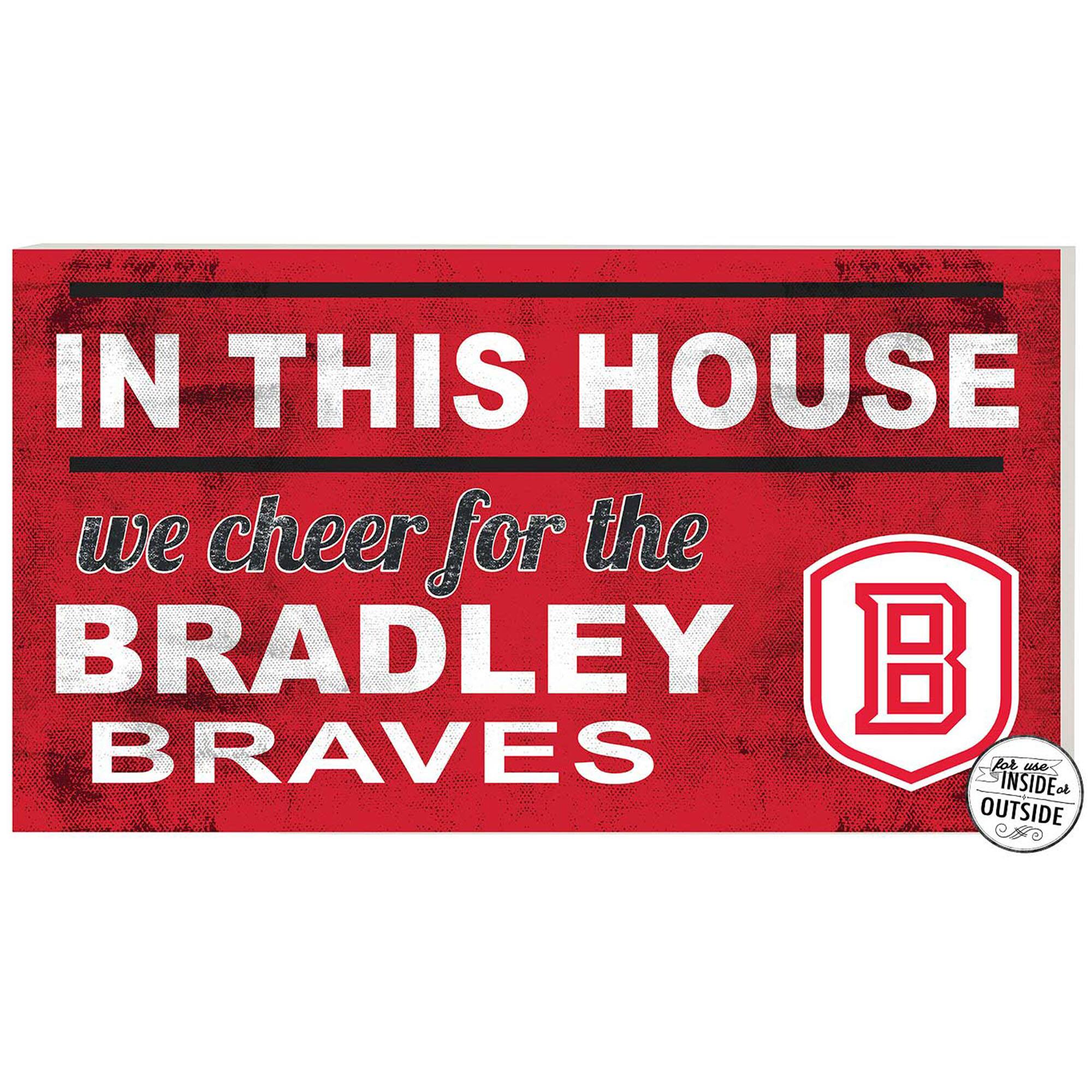 Red Bradley Braves 11'' x 20'' Indoor/Outdoor In This House Sign