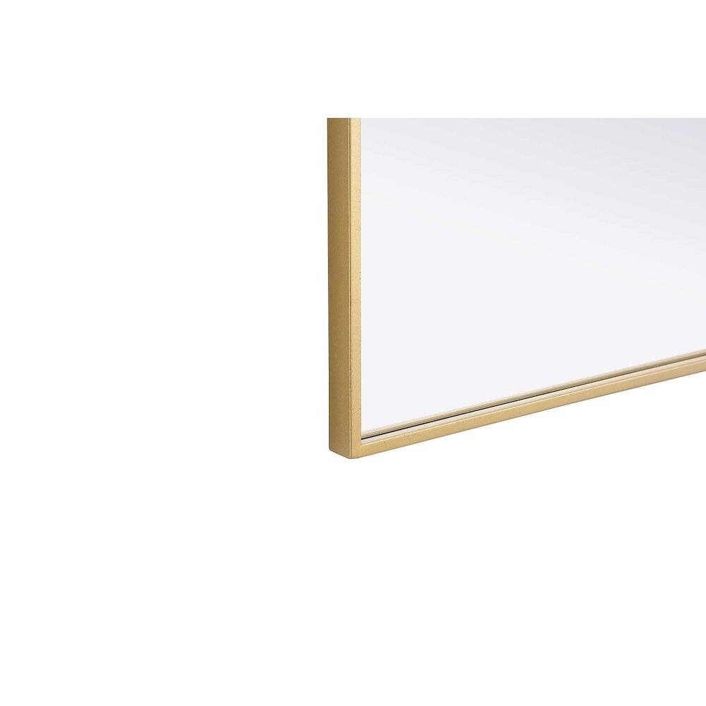 Left. Elegant Kitchen and Bath - Notched Metal Mirror 27x32 inch in Brass - Brass.