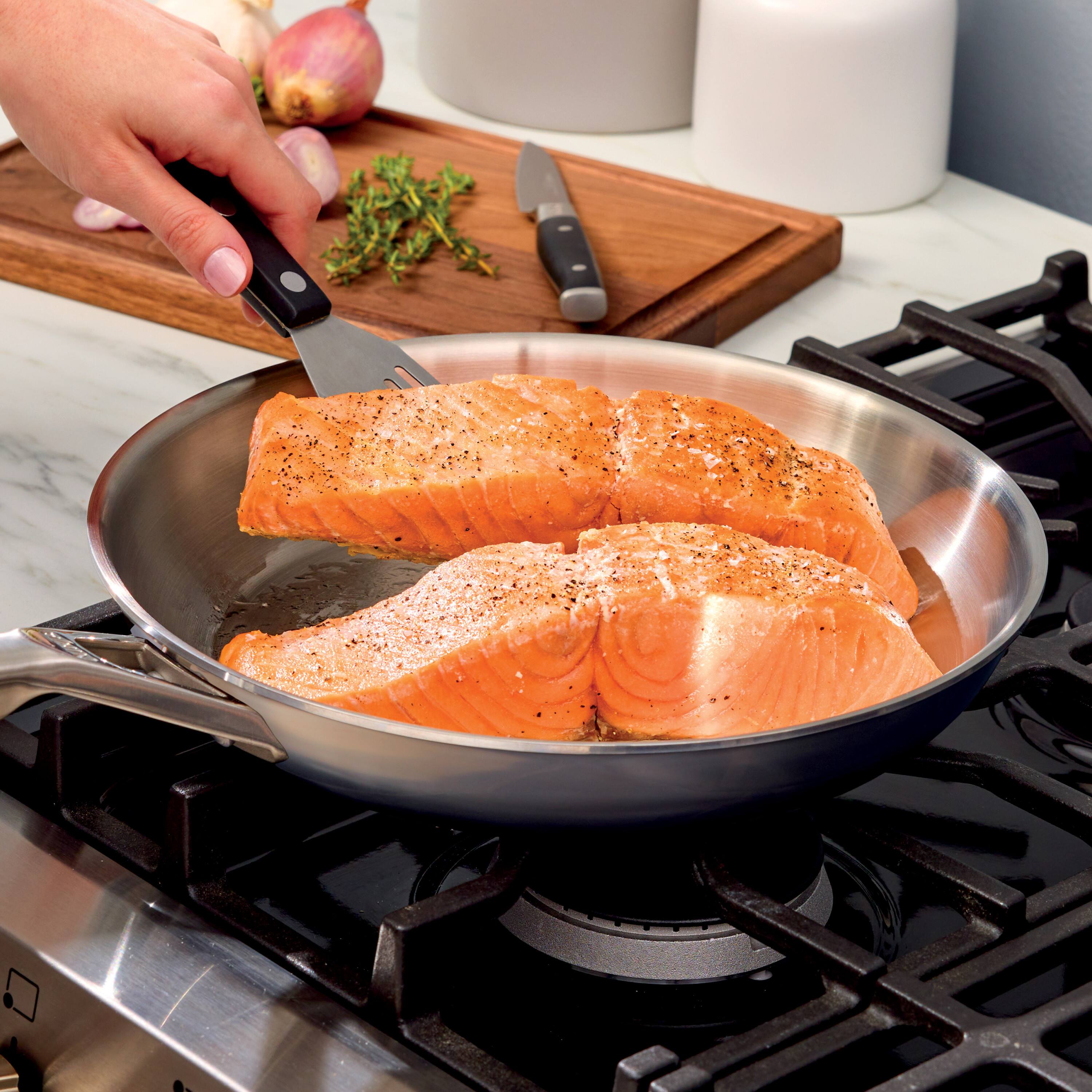 Alt View 7. Ninja - Everclad TriPly Stainless Steel 12PC Cookware Set - Stainless.