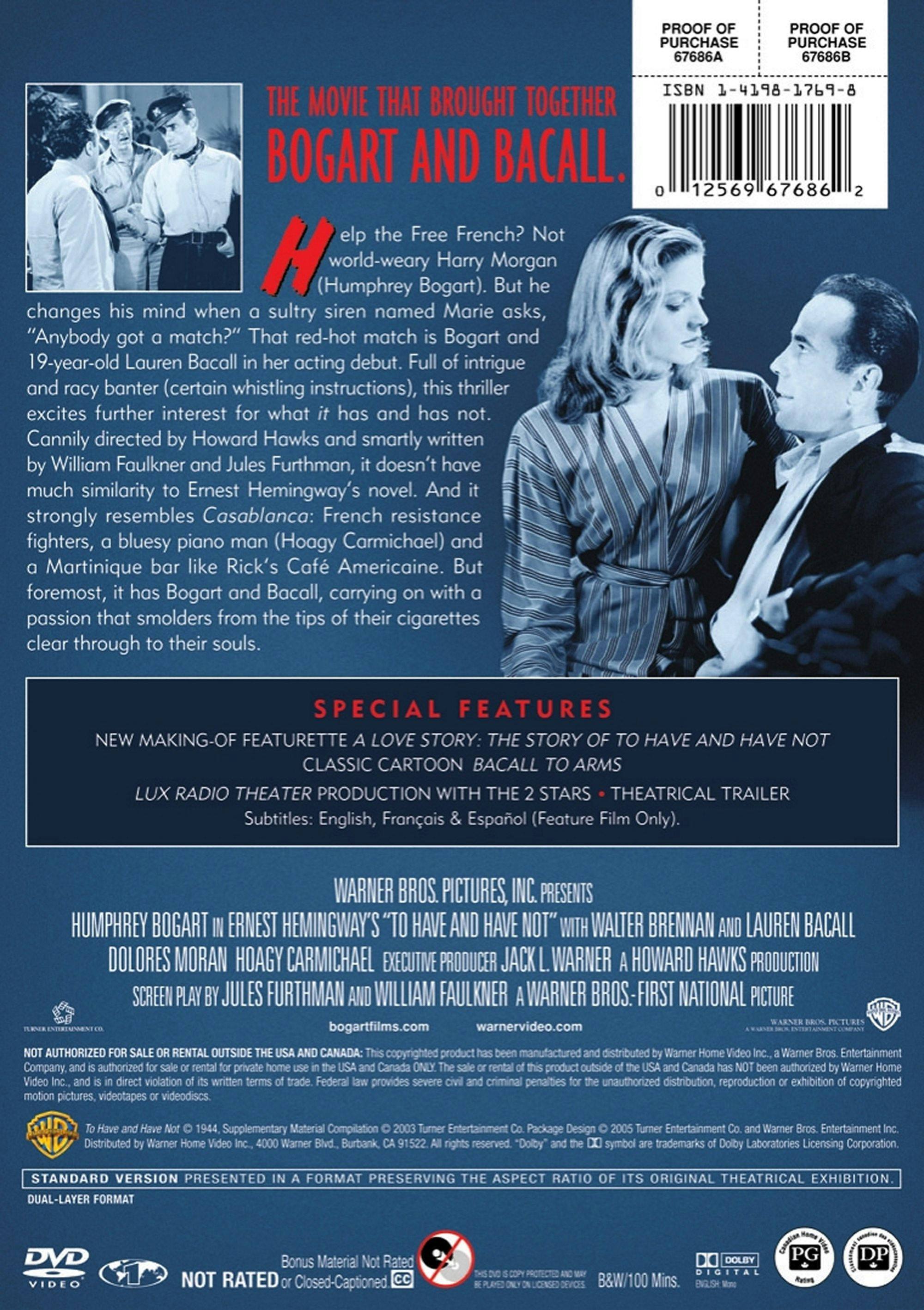 Angle. To Have and Have Not [DVD].