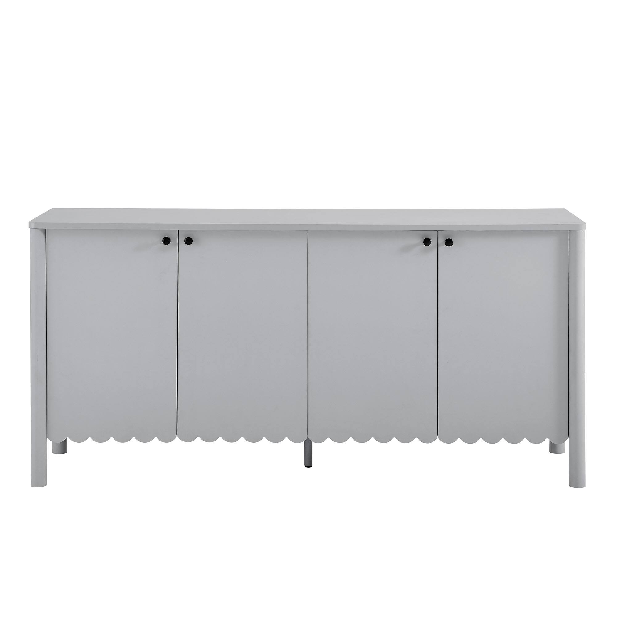 Alt View 4. Modway - Emmeline 66" 4-Door Scalloped Sideboard Cabinet by Modway - Light Gray.