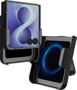 Nakedcellphone - Combo for Samsung Galaxy Z Flip 8 Phone - Slim Case and Belt Clip Holster (Compatible with MagSafe) - Black