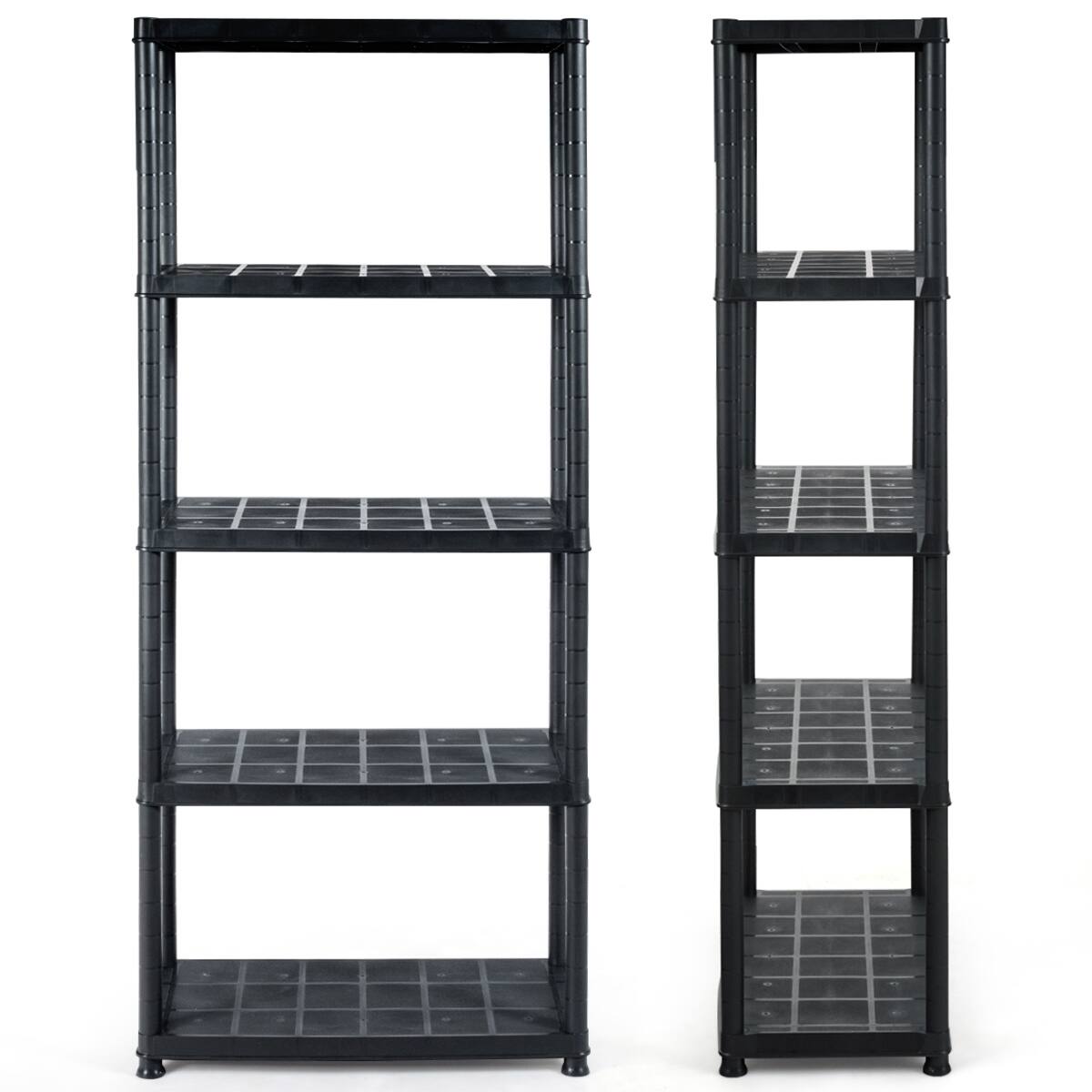 Alt View 9. Costway - Costway 2 PCS 5-Tier 16.5lbs Ventilated Shelving Rack Free Standing Multi-Use Shelf Unit - Black.