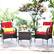Alt View 1. Costway - 3 PCS Patio Wicker Rattan Furniture Set Coffee Table & 2 Rattan Chair W/Cushions - Red.