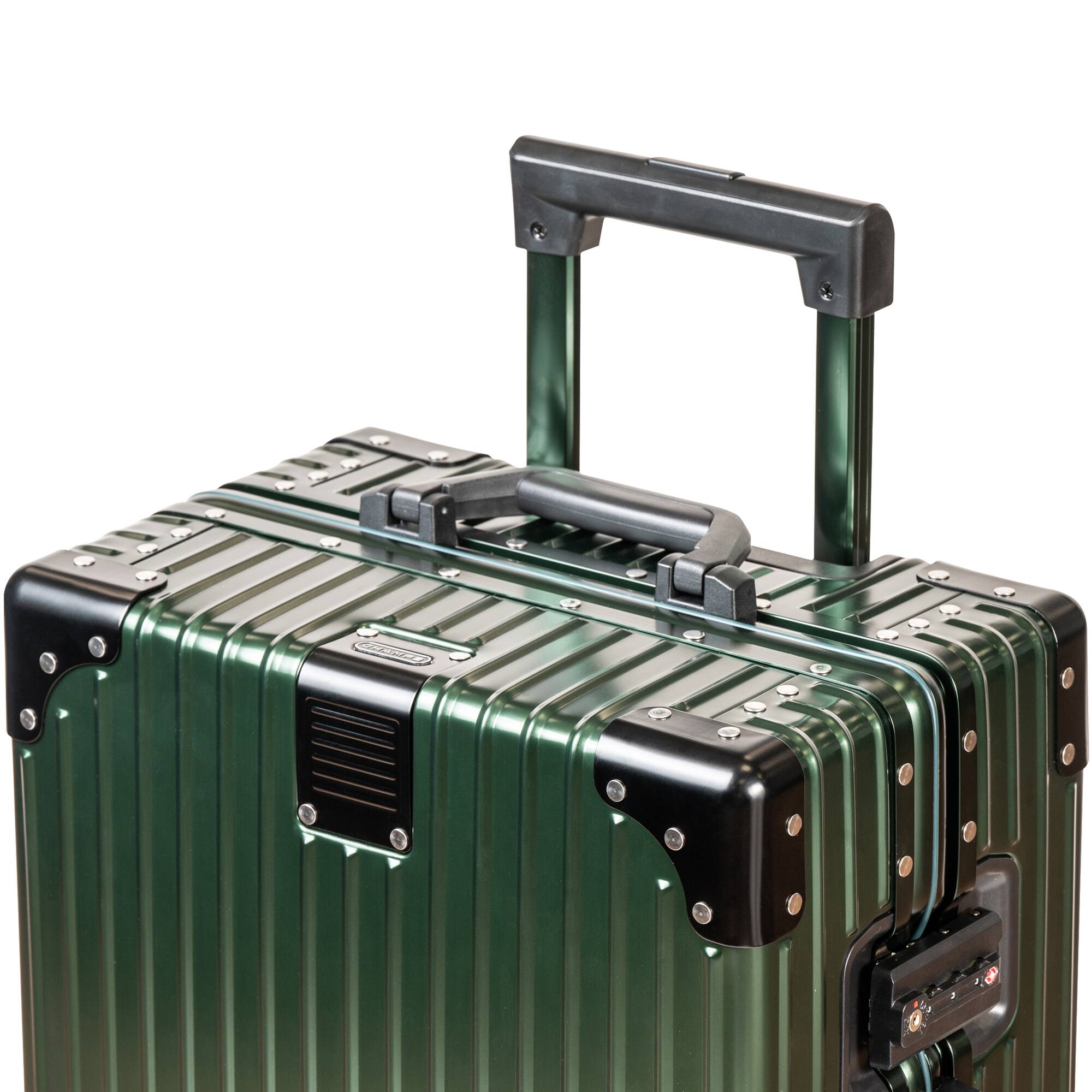 Left. Champs - Elite Aluminum 2-Piece Luggage Set - Green.