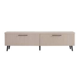 Manhattan Comfort - Jodie Mid-Century Modern 69" Fluted TV Stand - Whitewashed Oak