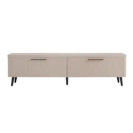 Front. Manhattan Comfort - Jodie Mid-Century Modern 69" Fluted TV Stand in Whitewashed Oak - Whitewashed Oak.