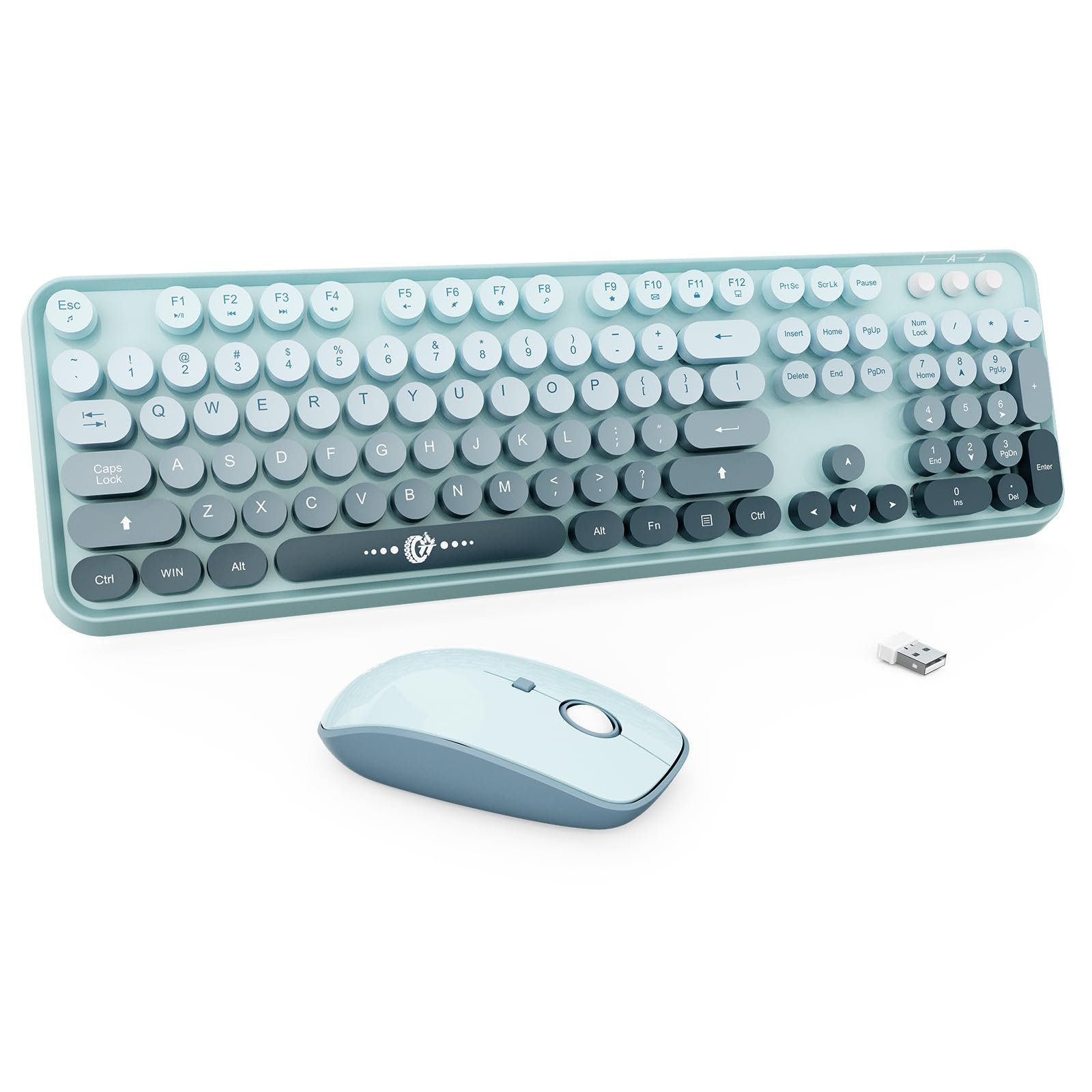 Blue Wireless Keyboard and Mouse