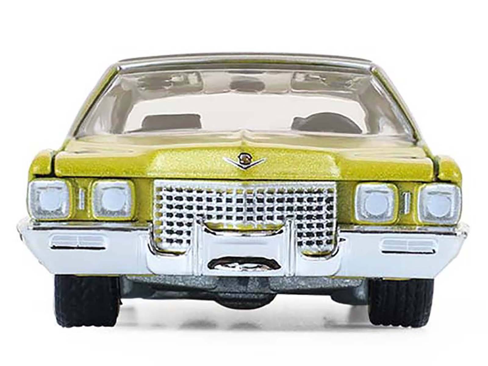 Alt View 3. Greenlight - 1971 Cadillac Sedan Deville Lowrider Gold Metallic with Black Top 1/64 Scale Diecast Model Cars by Greenlight.