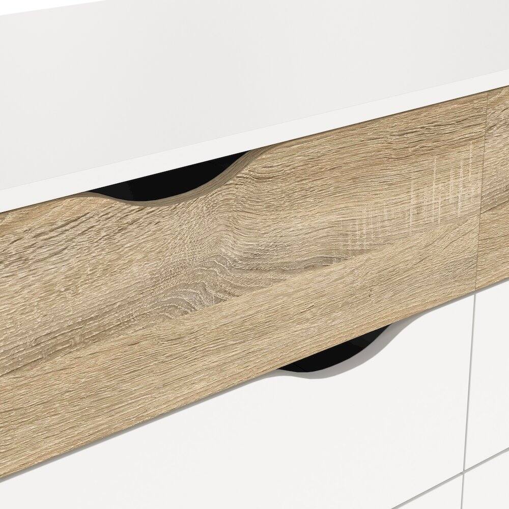 Alt View 4. Tvilum - Diana 8 Drawer Double Dresser/Oak Structure - White.