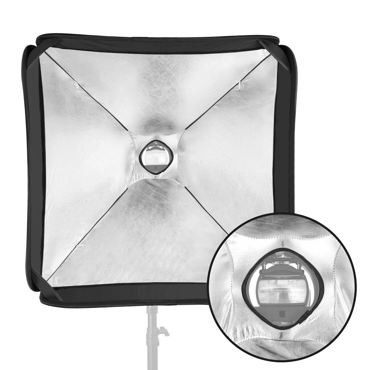 Alt View 4. Glow - Glow 31 x 31" Quick Softbox for Shoe Mount Flash Bracket (80x80cm).