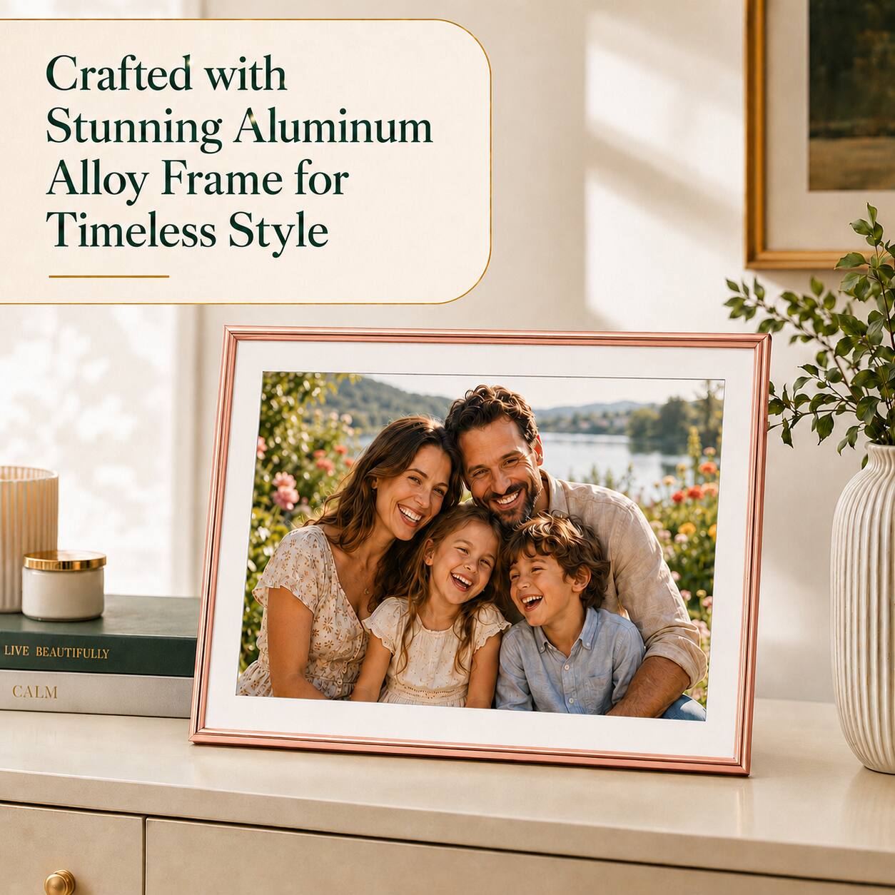 Crafted with Stunning Aluminum Alloy Frame for Timeless Style

LIVE BEAUTIFULLY CALM
