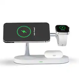 YONWAY - 3 in 1 Magnetic Wireless Charger Stand with Night Light, Fast Charging Dock for iPhone 17 16 15 14 Apple Watch Airpods