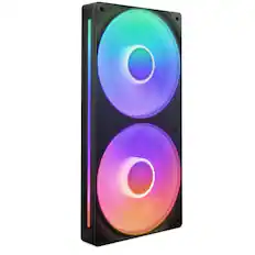 Front. NZXT - F240 RGB Core - 240mm Single-Frame Case Fan Unit with 2 x 120mm RGB Fans and Fluid Dynamic Bearings - Black.
