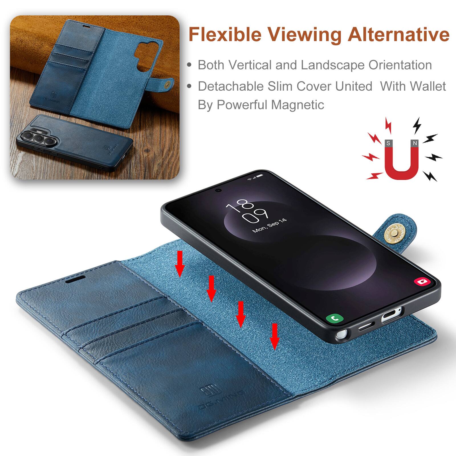 Flexible Viewing Alternative  
Both Vertical and Landscape Orientation  
Detachable Slim Cover United With Wallet By Powerful Magnetic  

18 09 14 Sep Mon  
S N U G  
C DG.MING