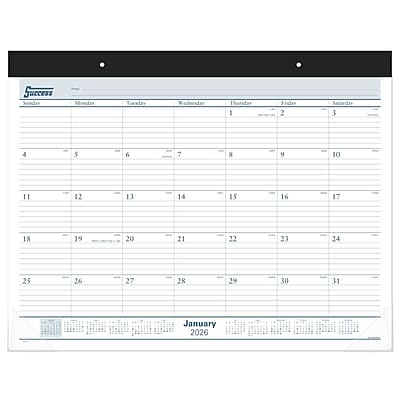 AT-A-GLANCE - 2026 Success 21.75" x 17" Monthly Desk Pad Calendar - White/Blue