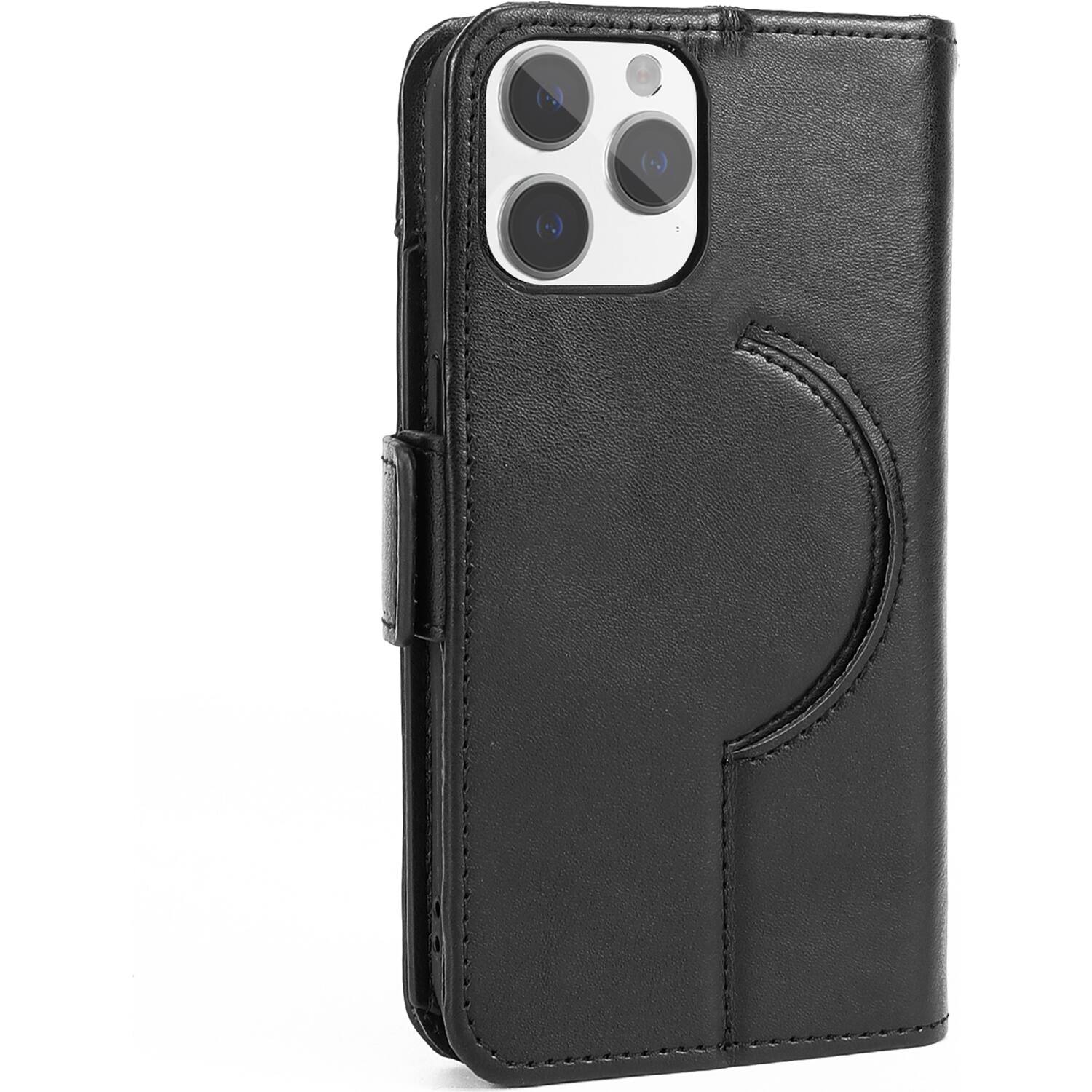 Alt View 15. SaharaCase - Genuine Leather Folio Wallet Case for Apple iPhone 15 Pro - Black.