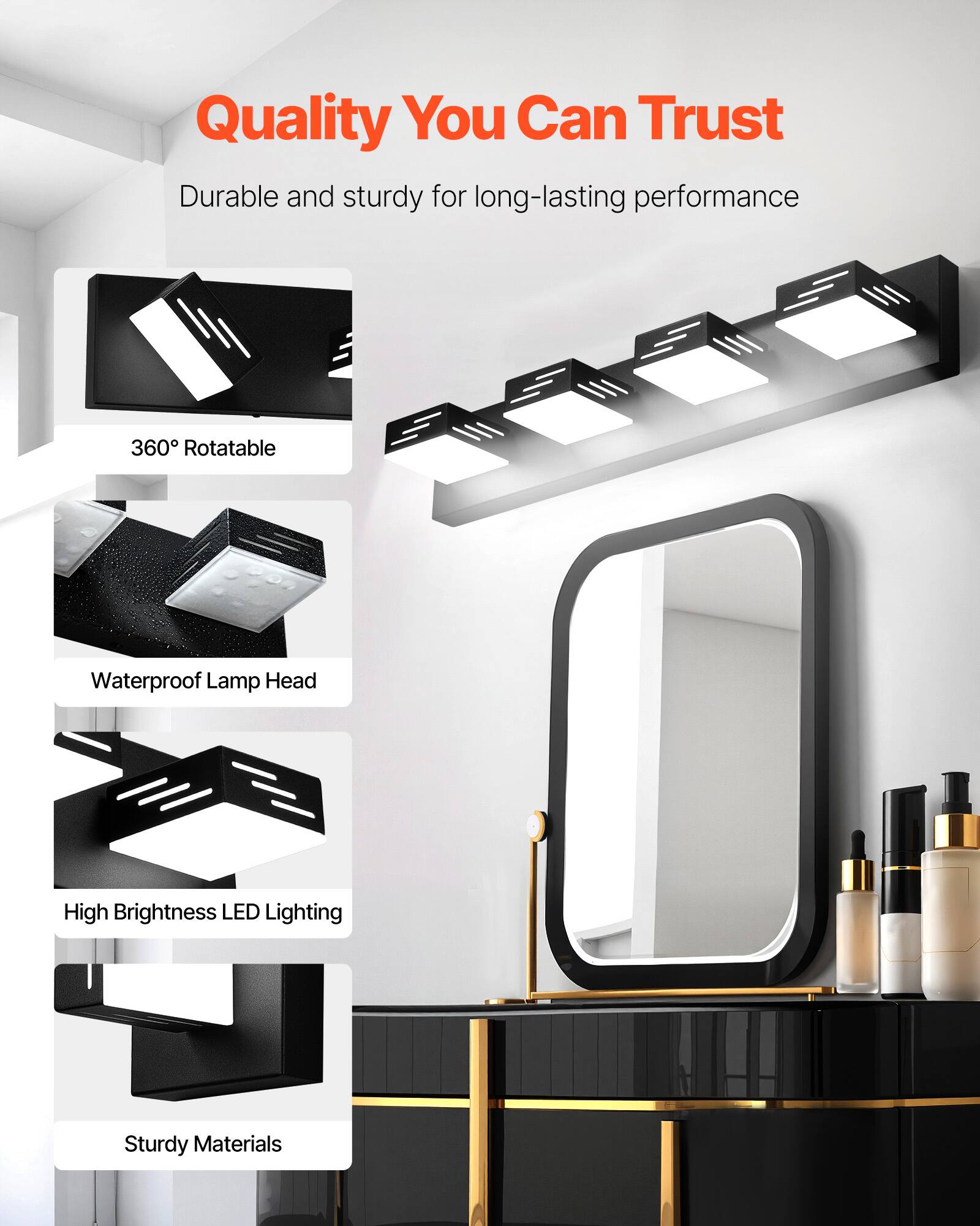 Quality You Can Trust
Durable and sturdy for long-lasting performance
360° Rotatable
Waterproof Lamp Head
High Brightness LED Lighting
Sturdy Materials