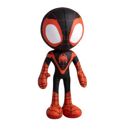 Front. Basic Fun - Marvel Spidey & His Amazing Friends 9 Inch Plush | Miles Morales - Black.