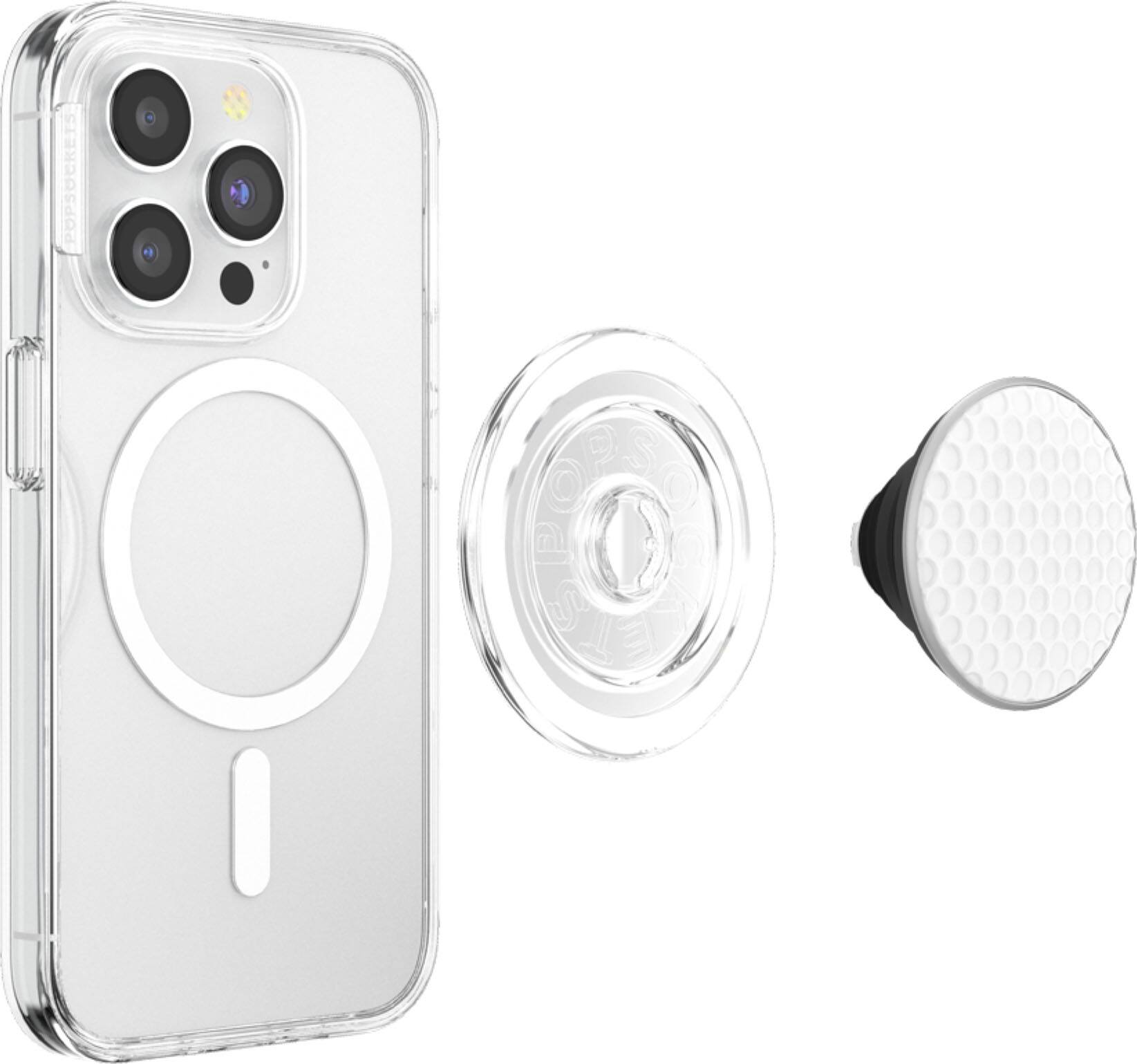 Back. PopSockets - MagSafe PopGrip Universal Magnetic Grip & Stand with Adapter Ring for Cell Phones - Golf Ball.