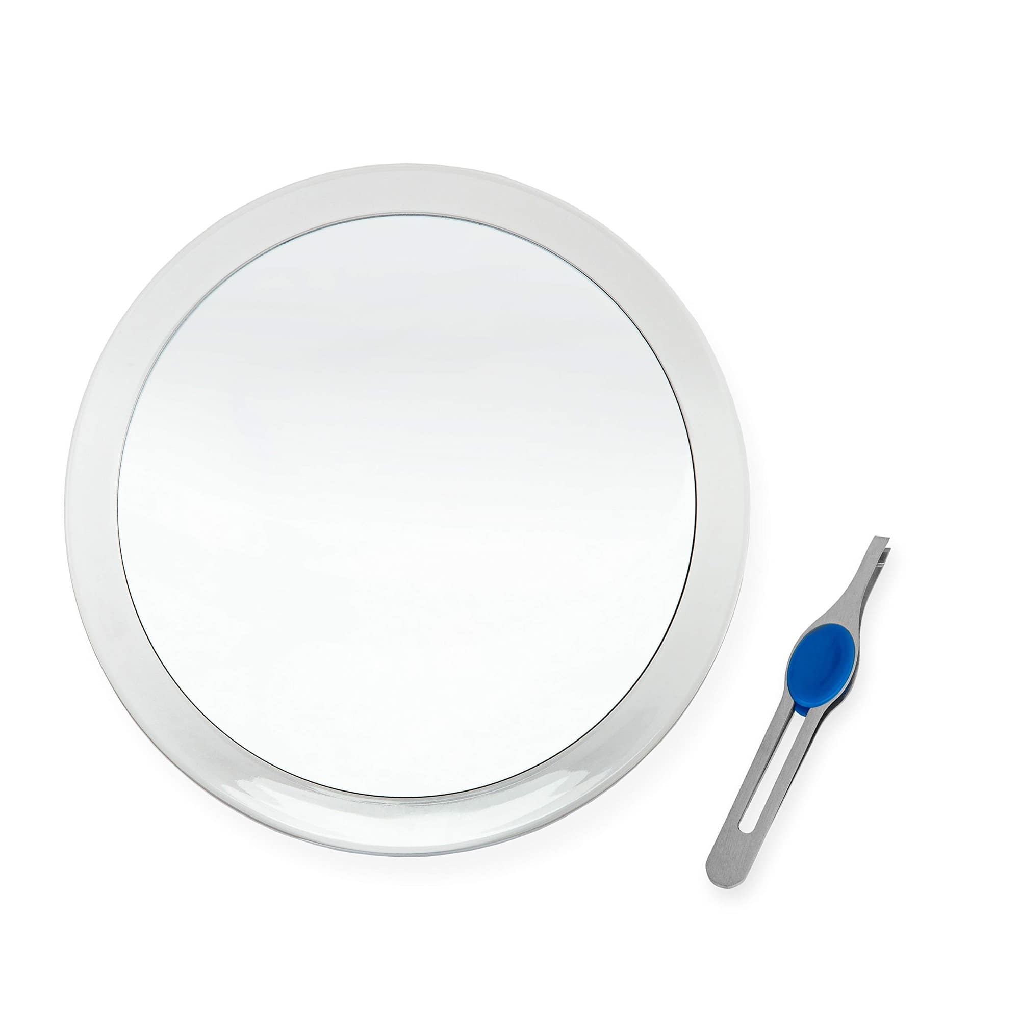 Front. DBTech - DB Tech Large 8" Suction Cup 10X Magnifying Mirror and Precision Tweezers with Rubberized Grips - White.