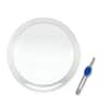 Front. DBTech - DB Tech Large 8" Suction Cup 10X Magnifying Mirror and Precision Tweezers with Rubberized Grips - White.