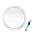 Front. DBTech - DB Tech Large 8" Suction Cup 10X Magnifying Mirror and Precision Tweezers with Rubberized Grips - White.