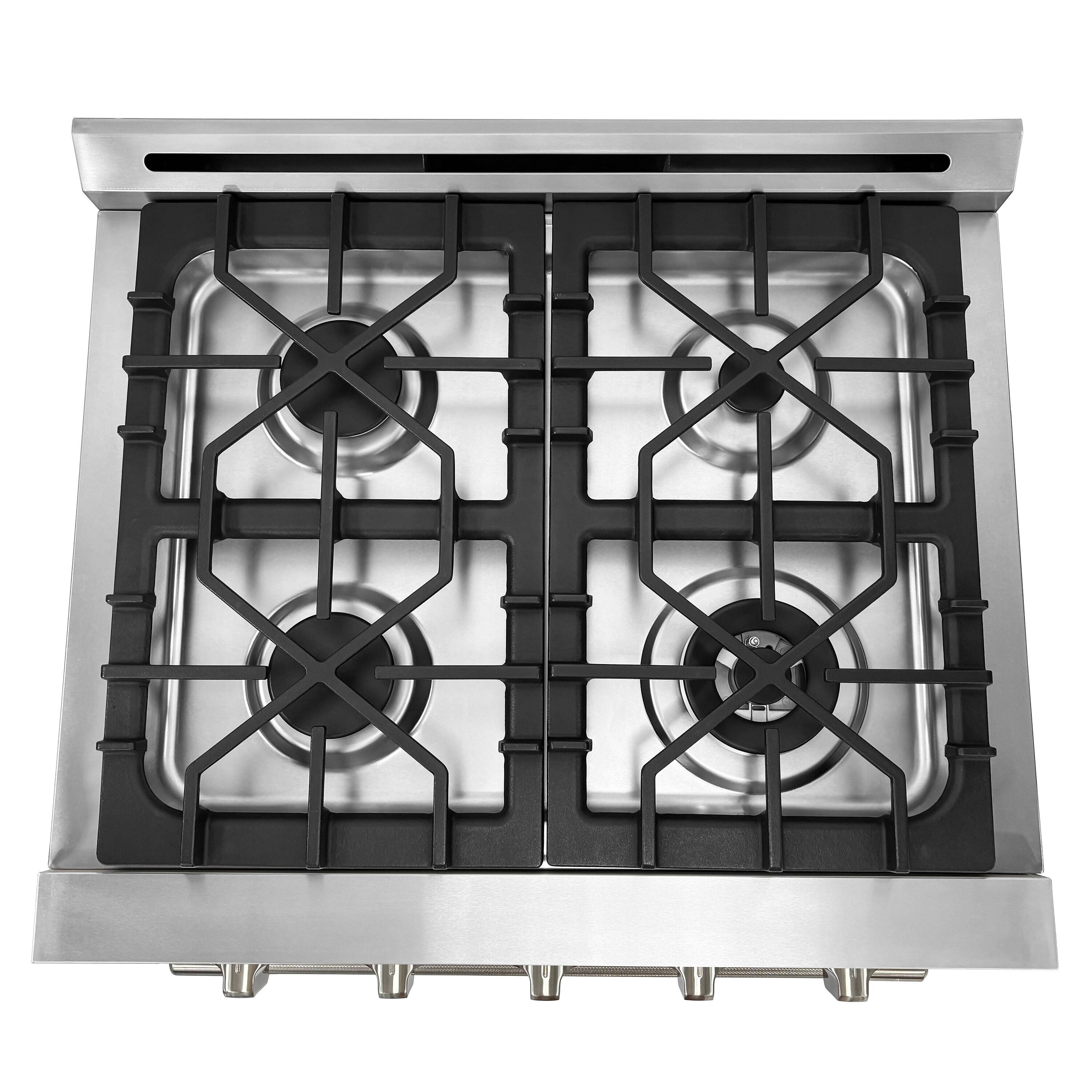 Alt View 1. Unique Appliances - Off-Grid 30 in. Wide 4 Burner 5.1 Cu. Ft. Freestanding LP Gas Range with Waist-High Broiler and Manual Clean - Stainless Steel.