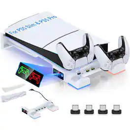 Kitcheniva - PS5 Horizontal Stand Charging Stand For PS5 Pro/PS5 Slim Console,PS5 Controller