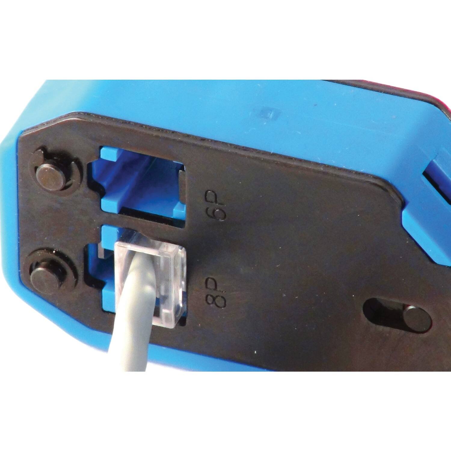 Left. IDEAL - Data/Voice RJ45 RJ11 Crimp Tool Kit - Blue.